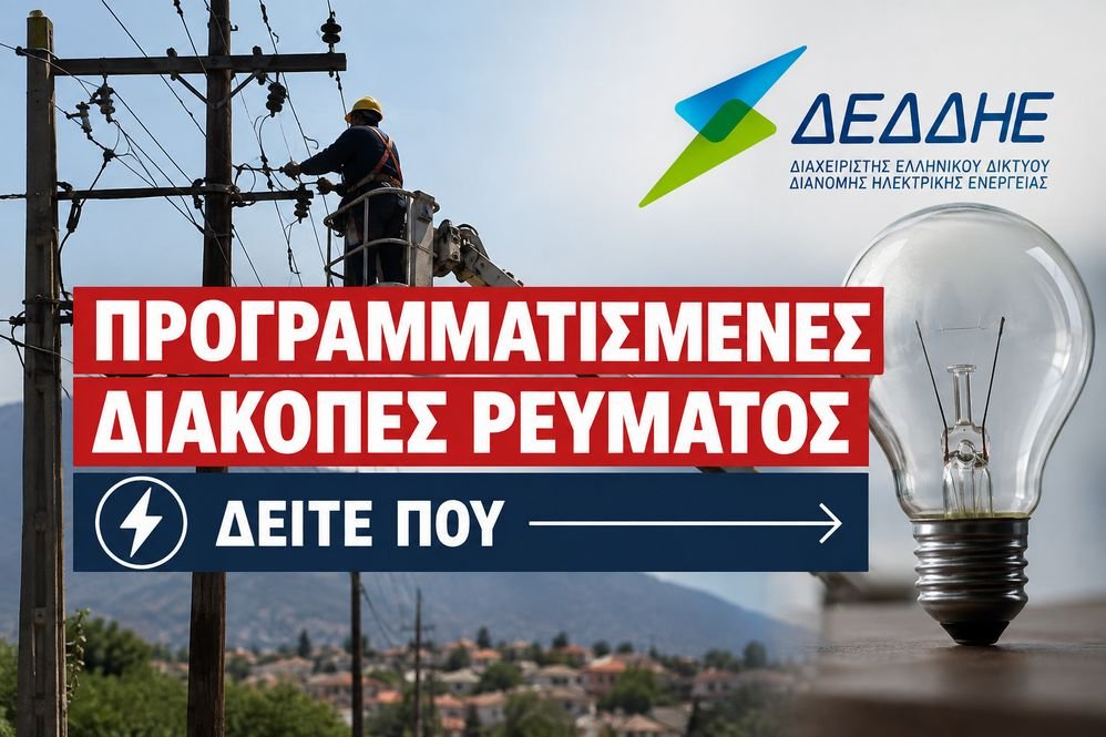 Προγραμματισμένες διακοπές ρεύματος -Δείτε που